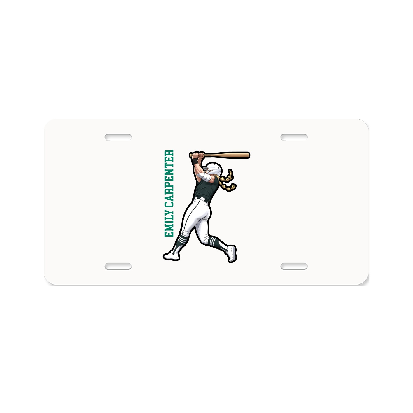 License Plate — Name Vertical in Classic