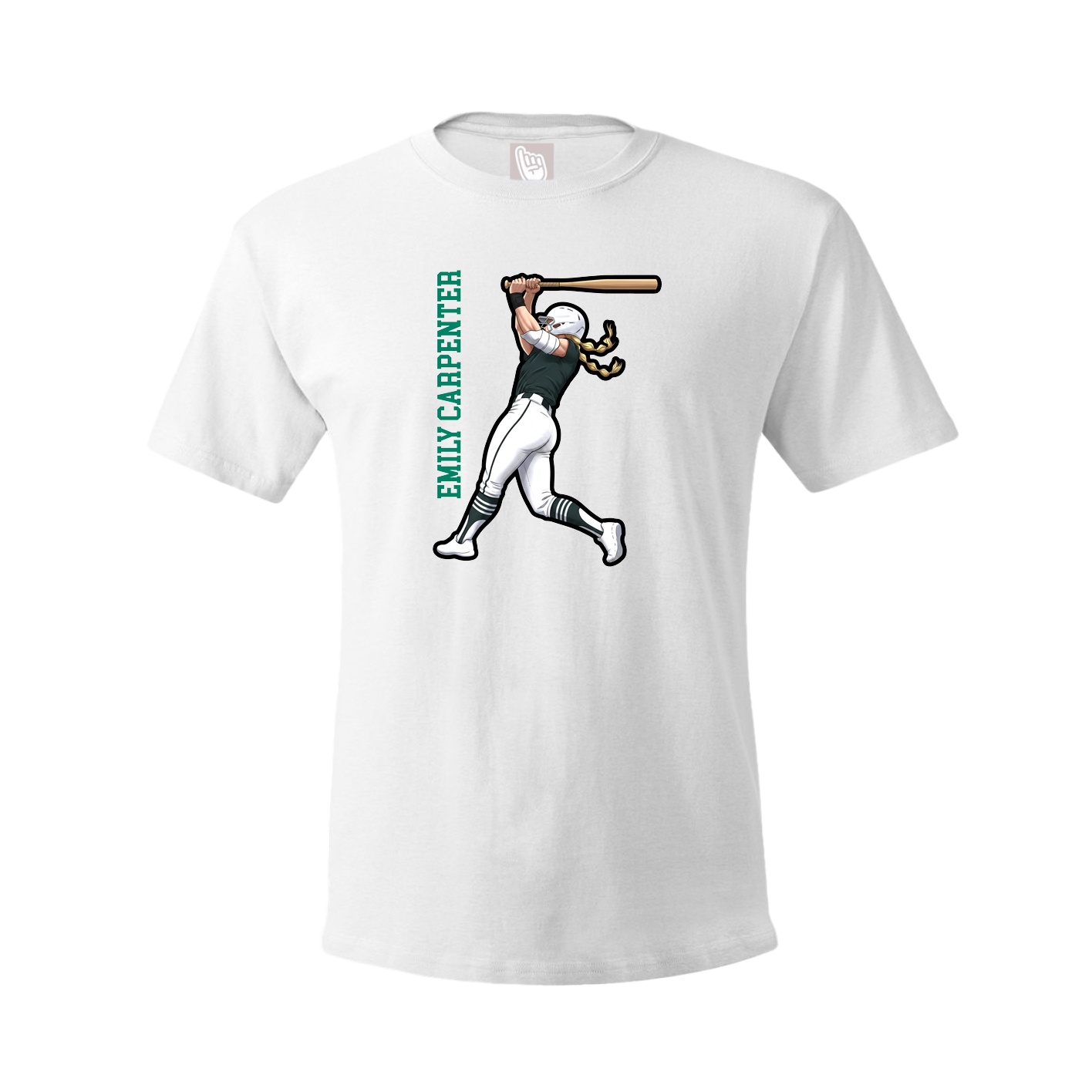 Tee — Name Vertical in White