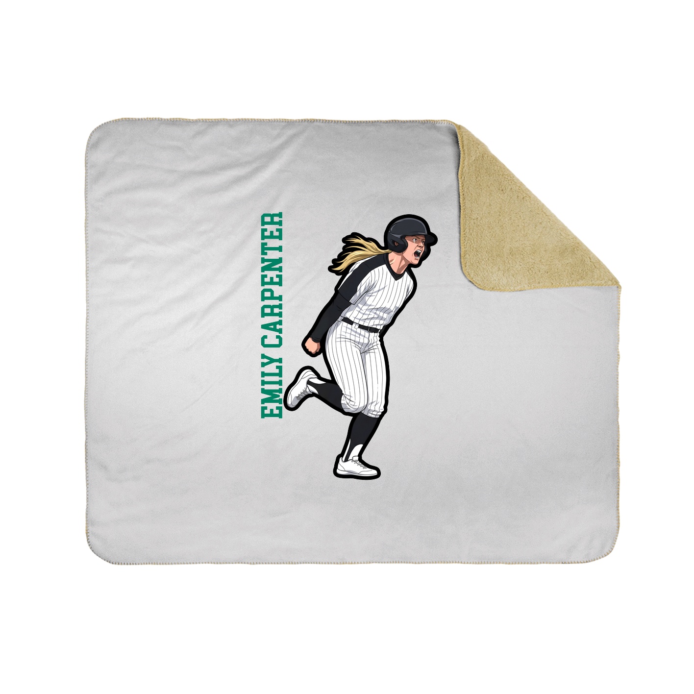 Throw Blanket — Name Vertical in White