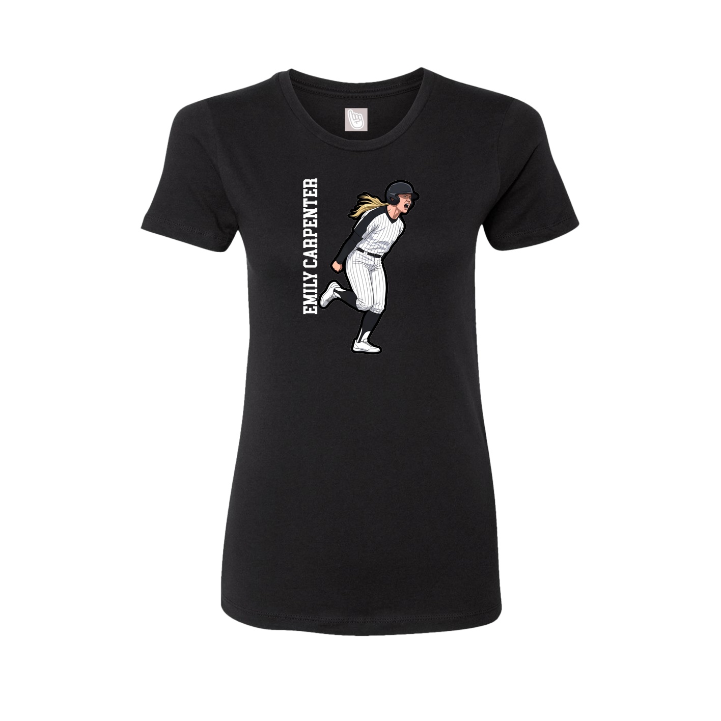 Womens Tee — Name Vertical in Black