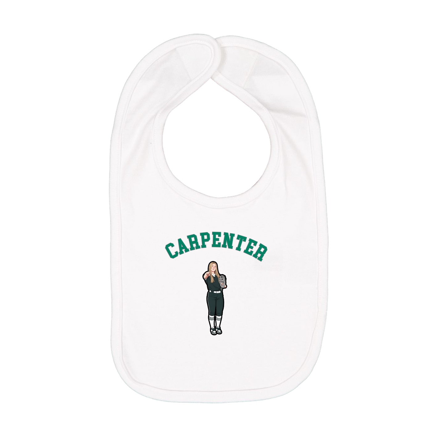 Infant Bib — Shirsey Arch in White