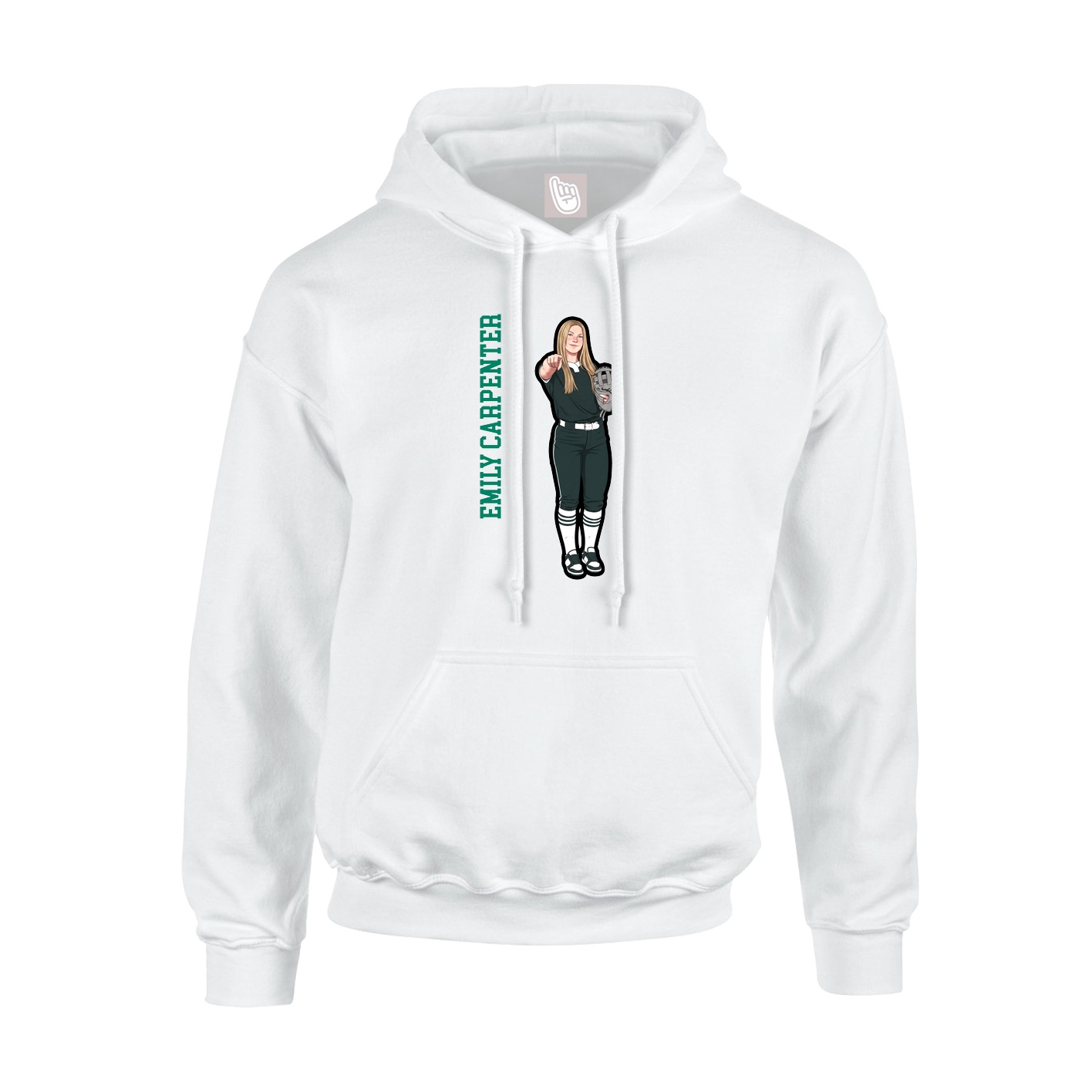 Hoodie — Name Vertical in White