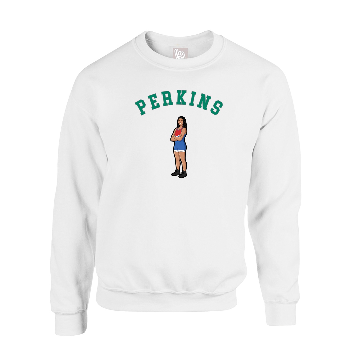 Fleece Crew — Shirsey Arch in White