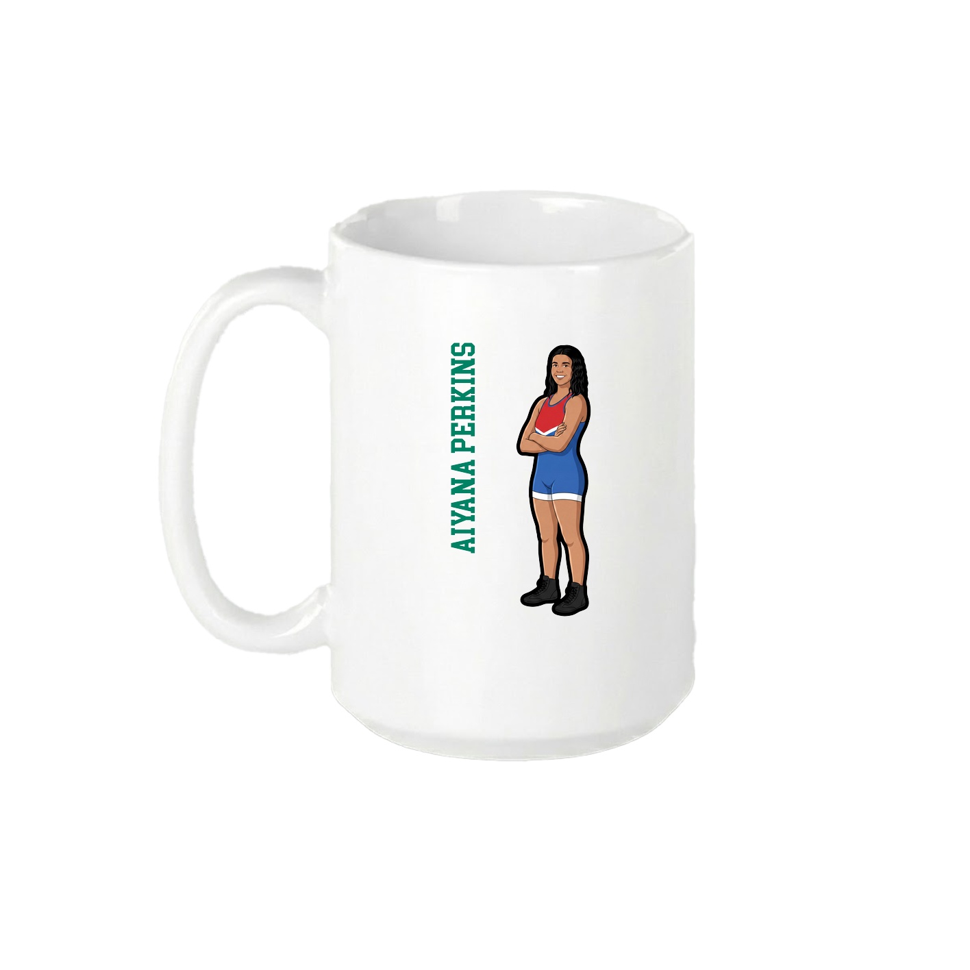 15oz Coffee Mug — Name Vertical in White