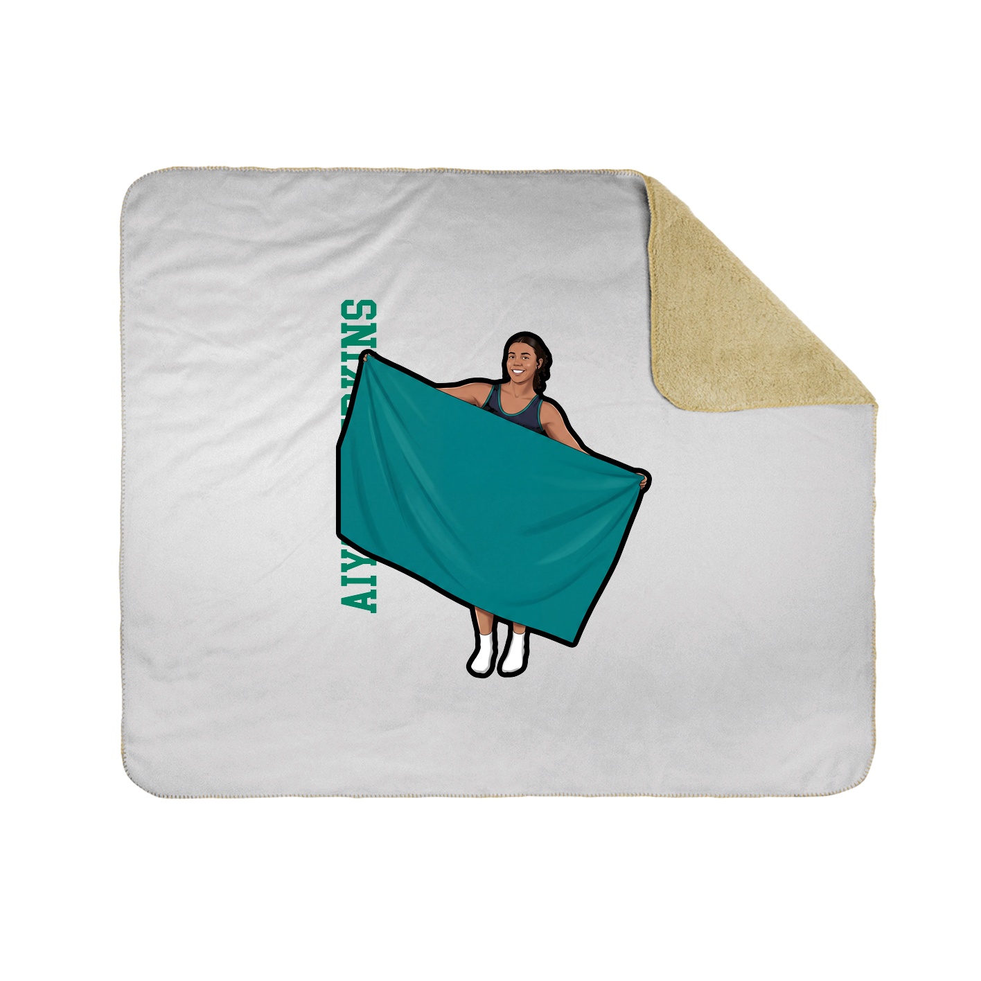 Throw Blanket — Name Vertical in White