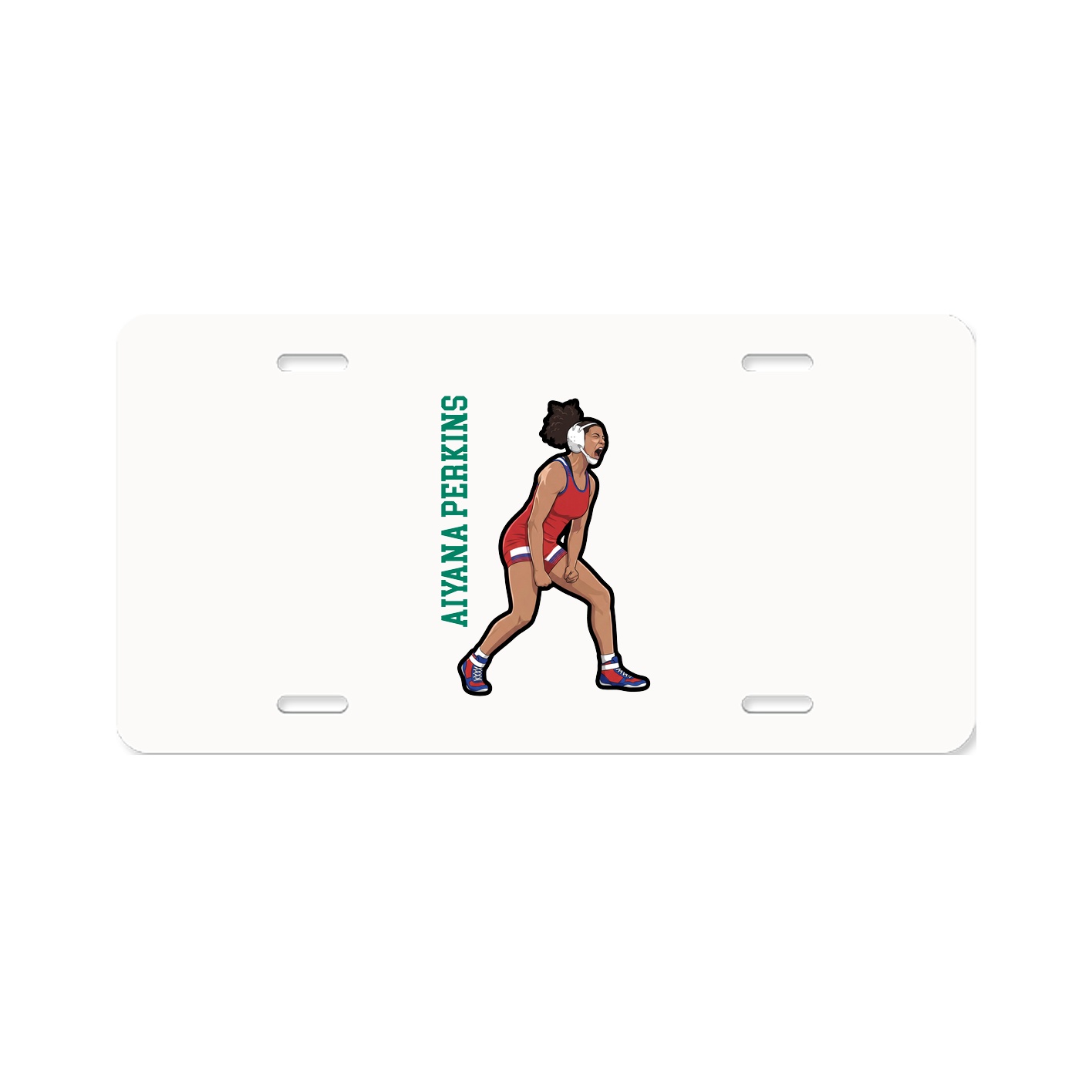 License Plate — Name Vertical in Classic