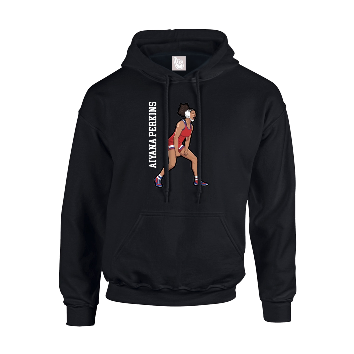 Youth Hoodie — Name Vertical in Black