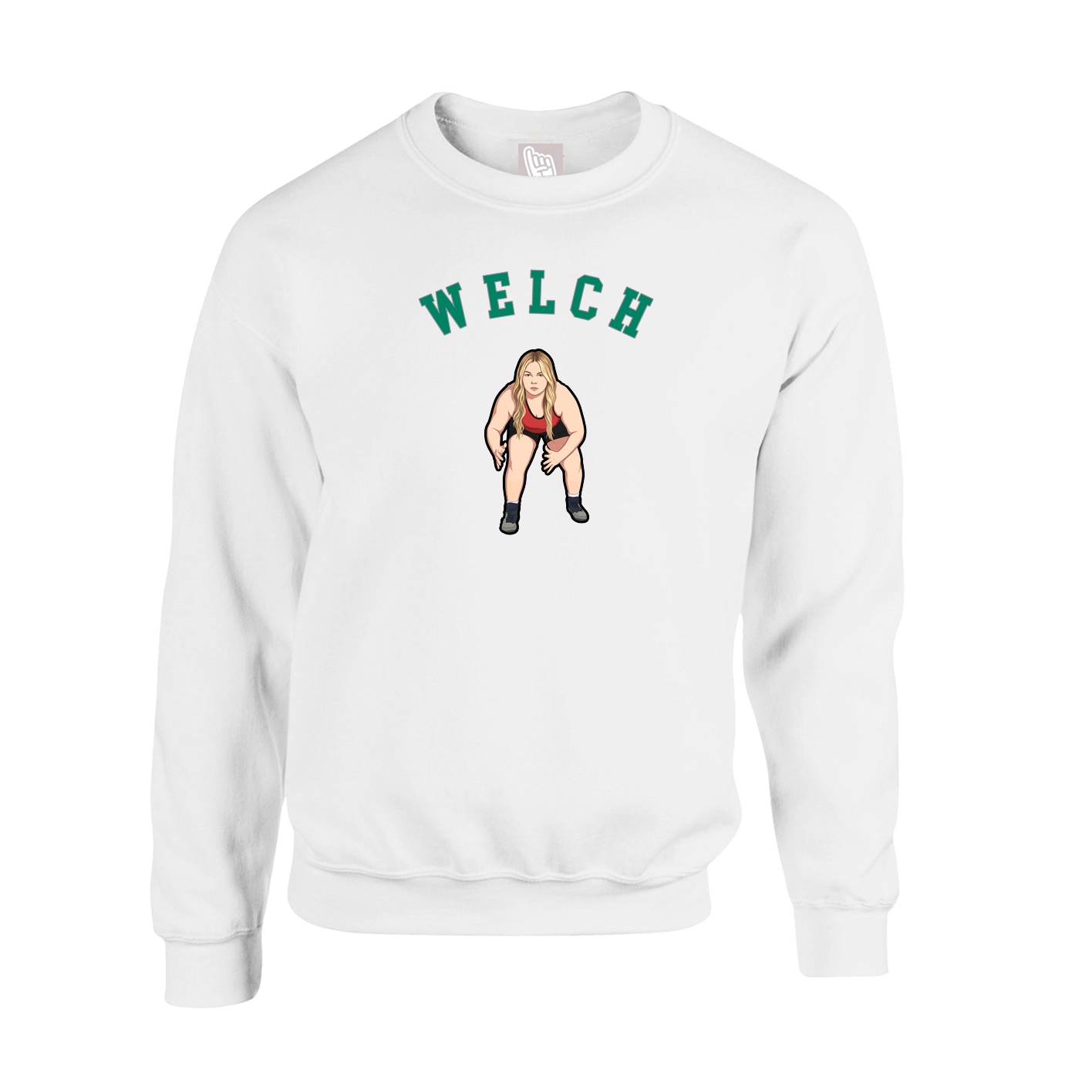 Fleece Crew — Shirsey Arch in White