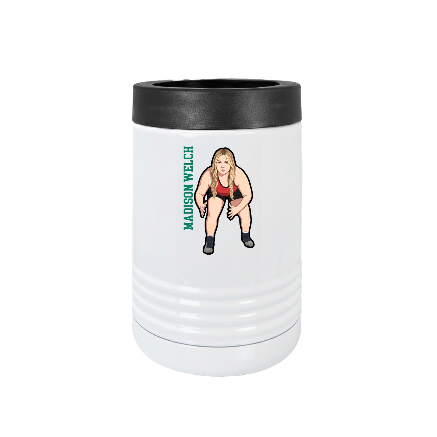 Beverage Holder — Name Vertical in White