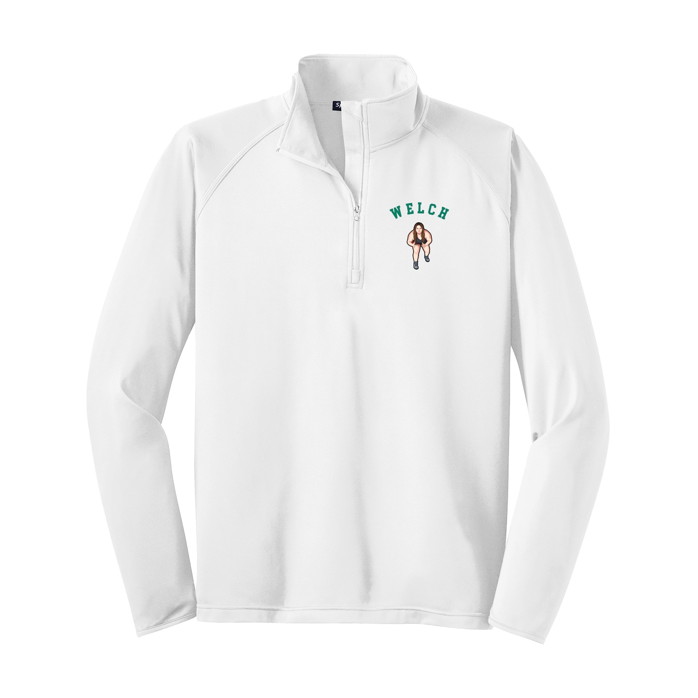 Q-Zip Pullover — Shirsey Arch in White