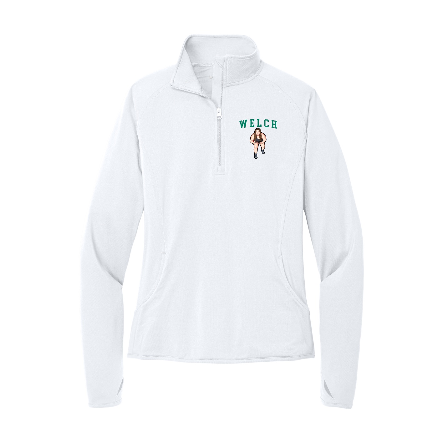 Women's Q-Zip Pullover — Shirsey in White