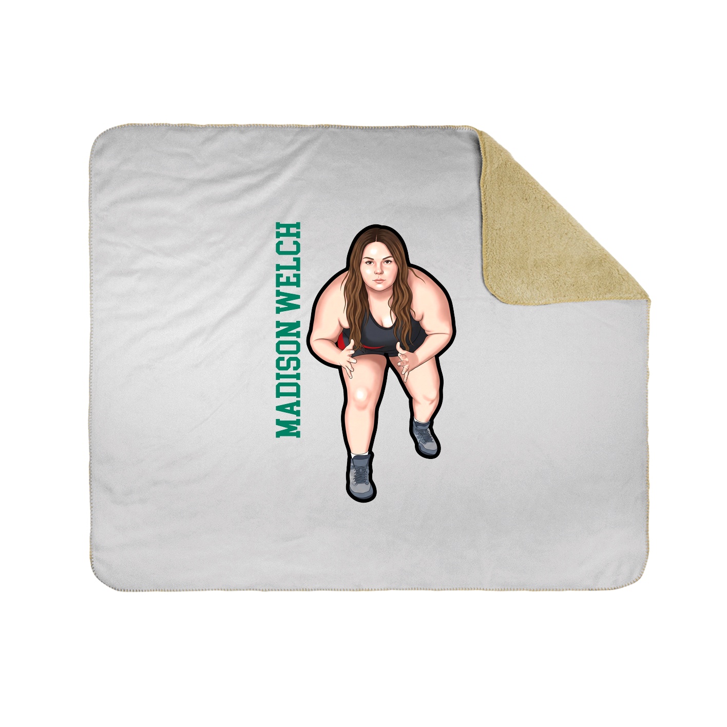 Throw Blanket — Name Vertical in White
