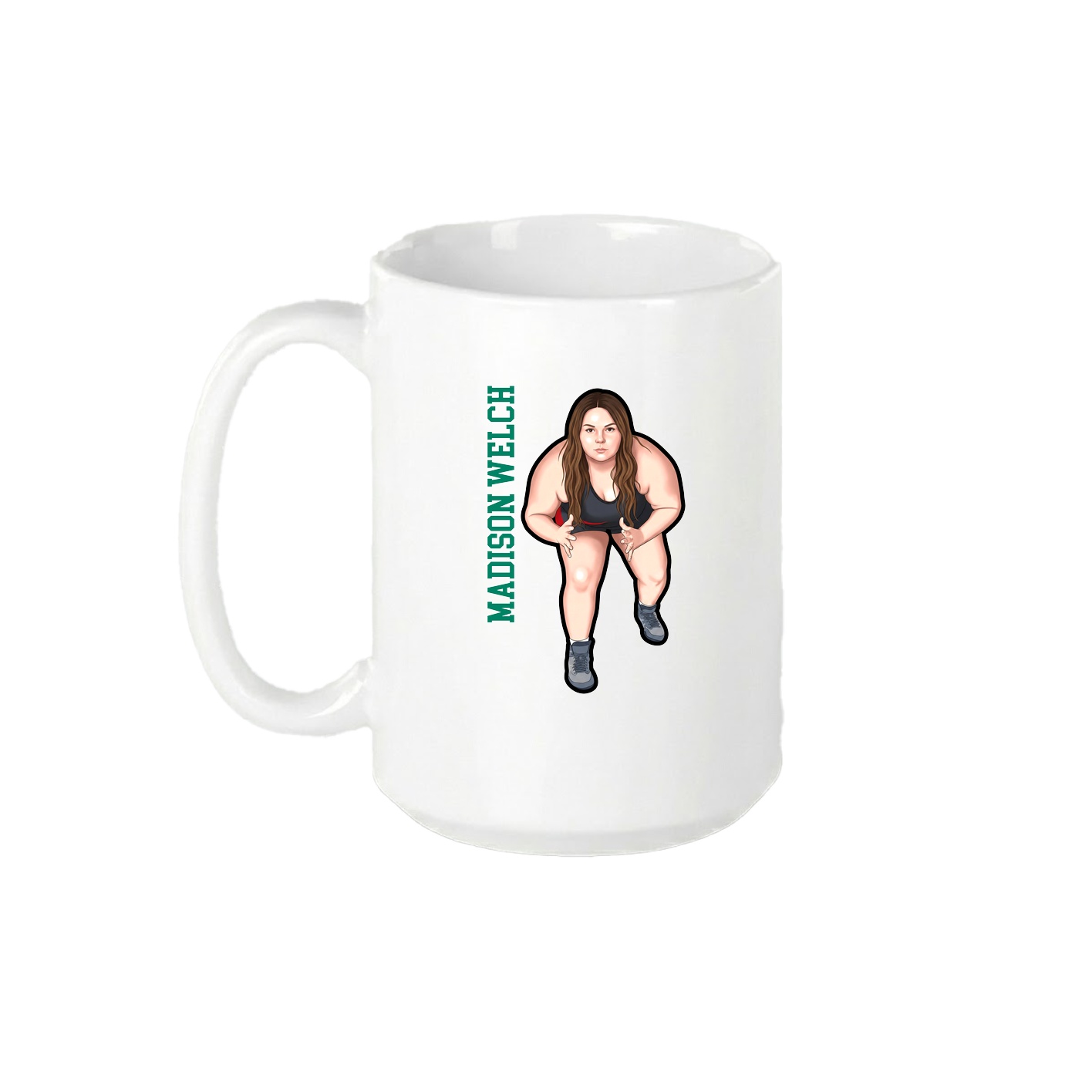 15oz Coffee Mug — Name Vertical in White