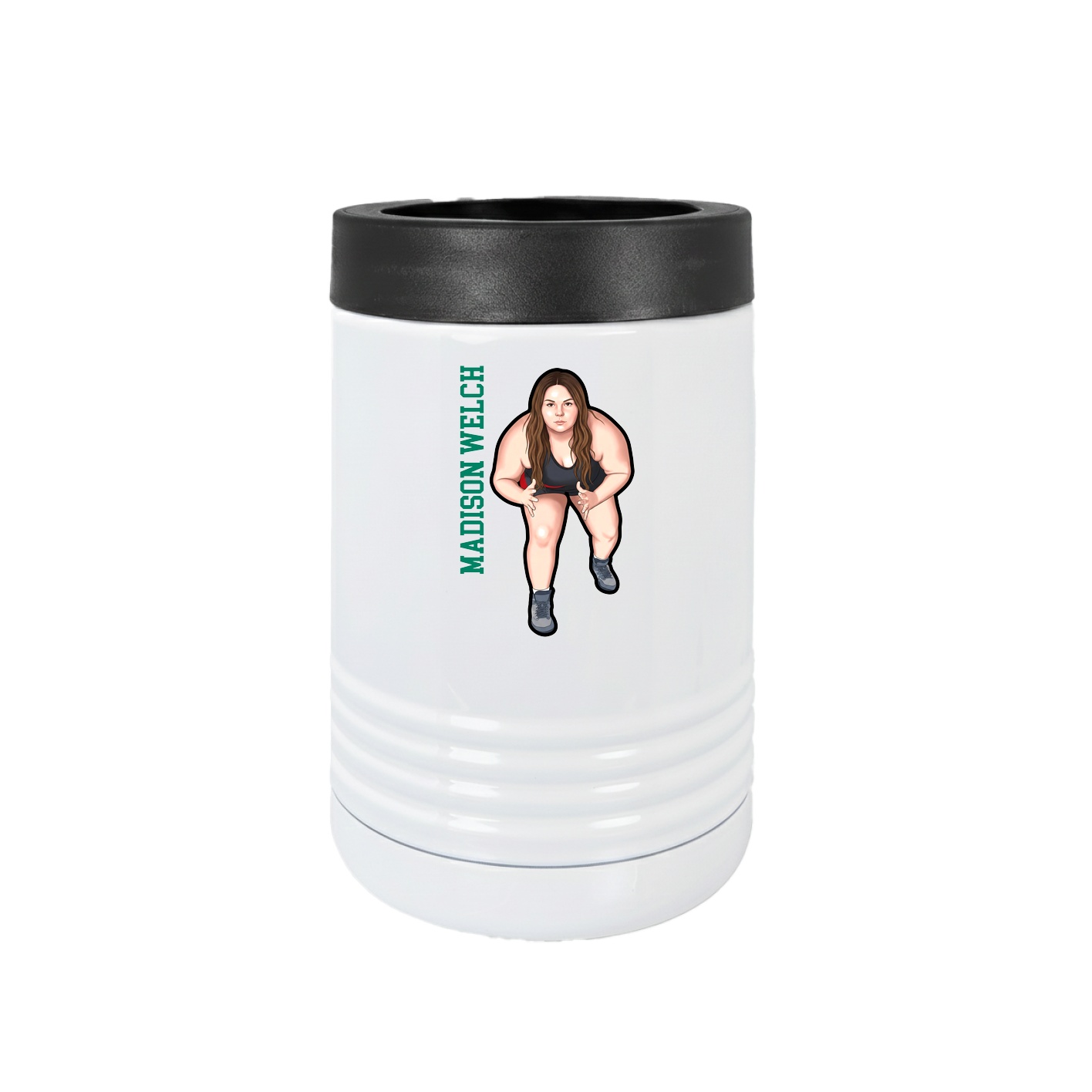 Beverage Holder — Name Vertical in White