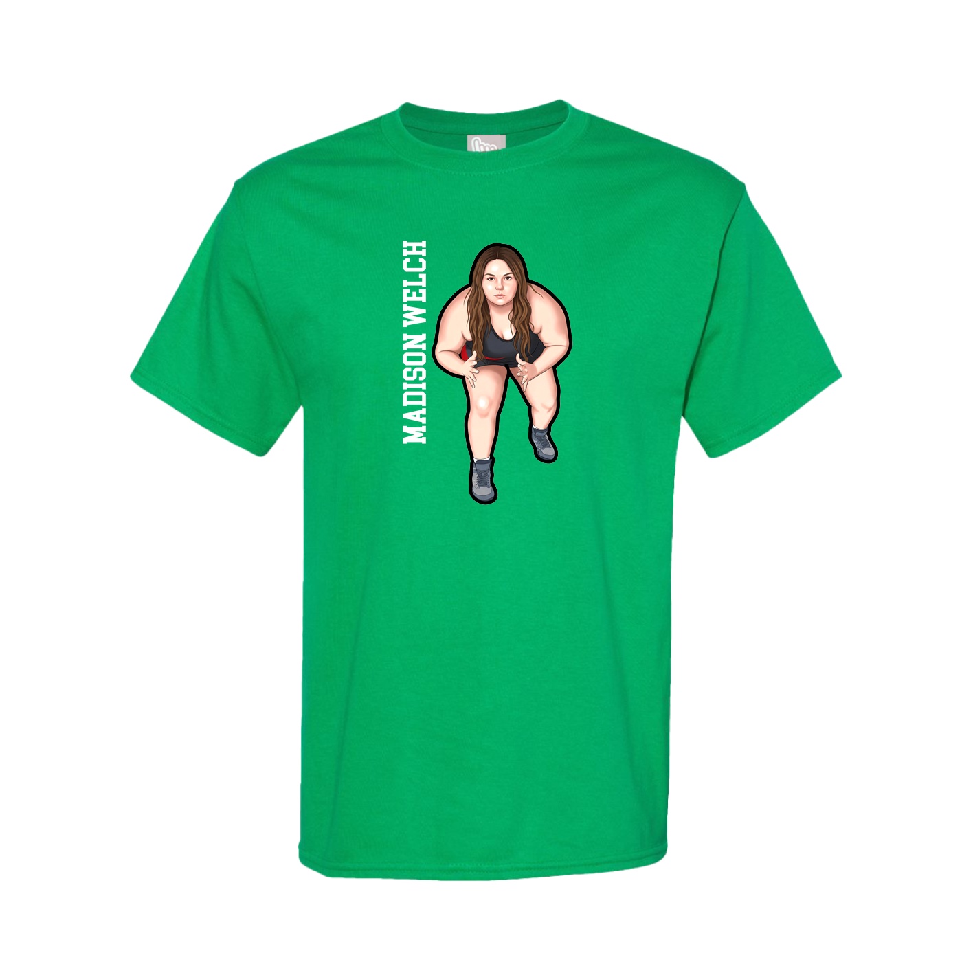 Youth Tee — Name Vertical in Green