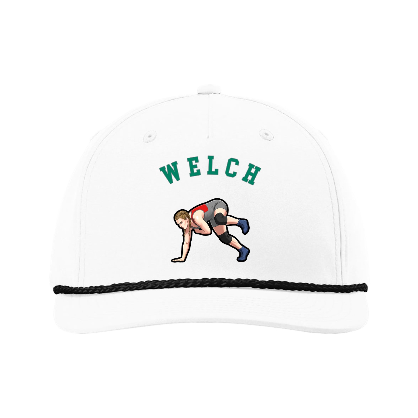 Five-Panel Classic Rope Cap — Shirsey Arch in White