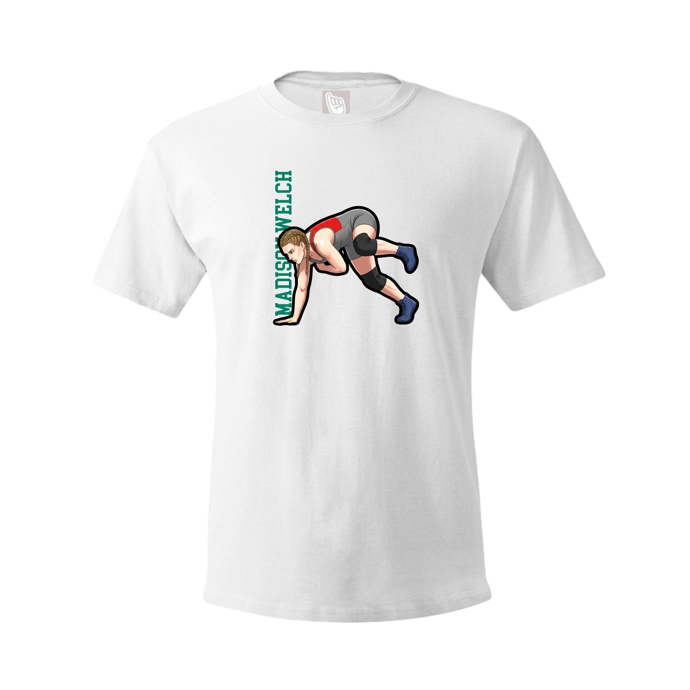 Tee — Name Vertical in White