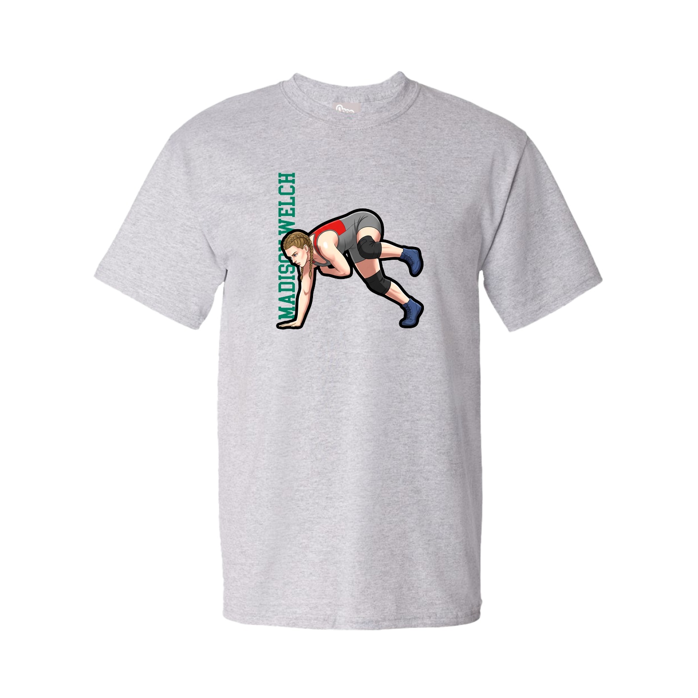 Youth Tee — Name Vertical in Grey