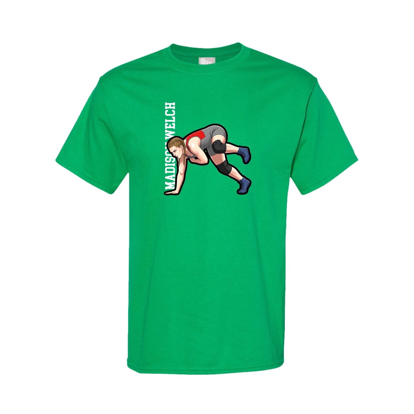 Youth Tee — Name Vertical in Green