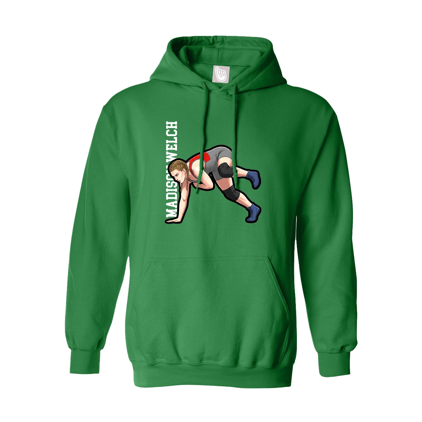 Hoodie — Name Vertical in Green