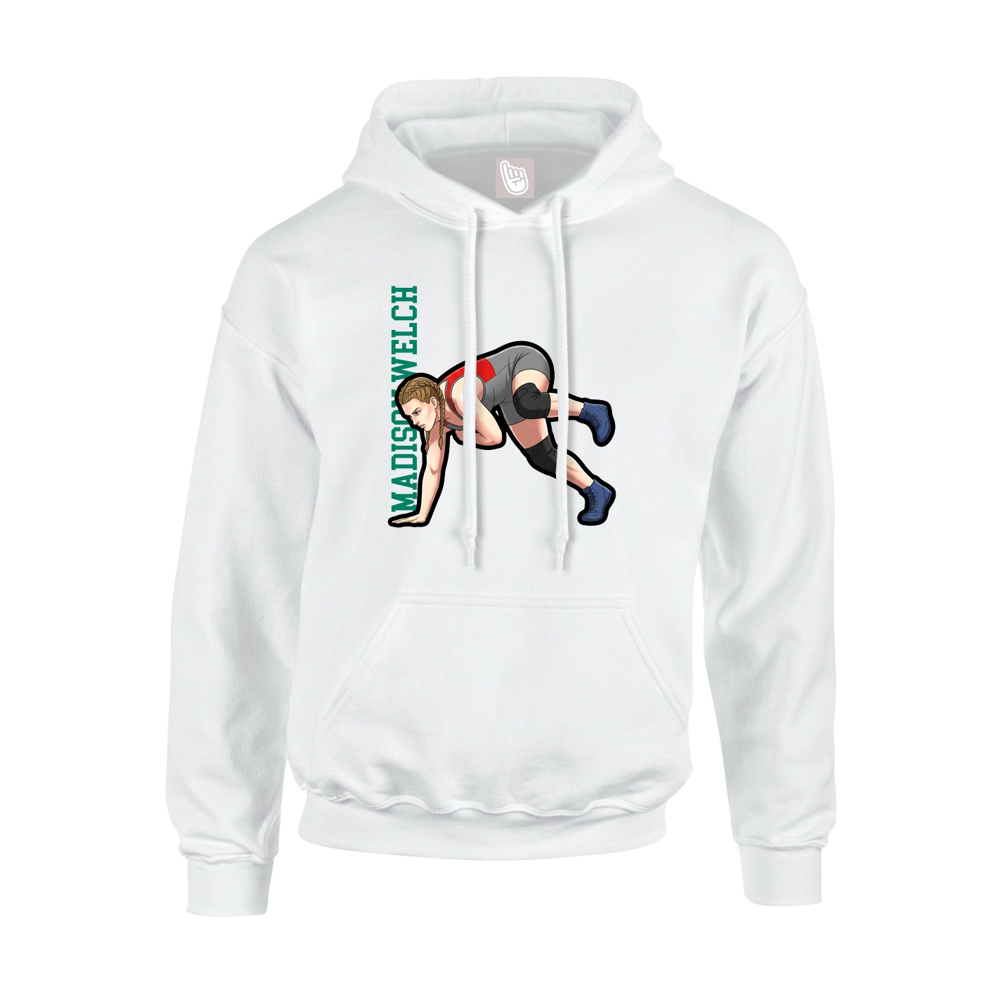 Hoodie — Name Vertical in White