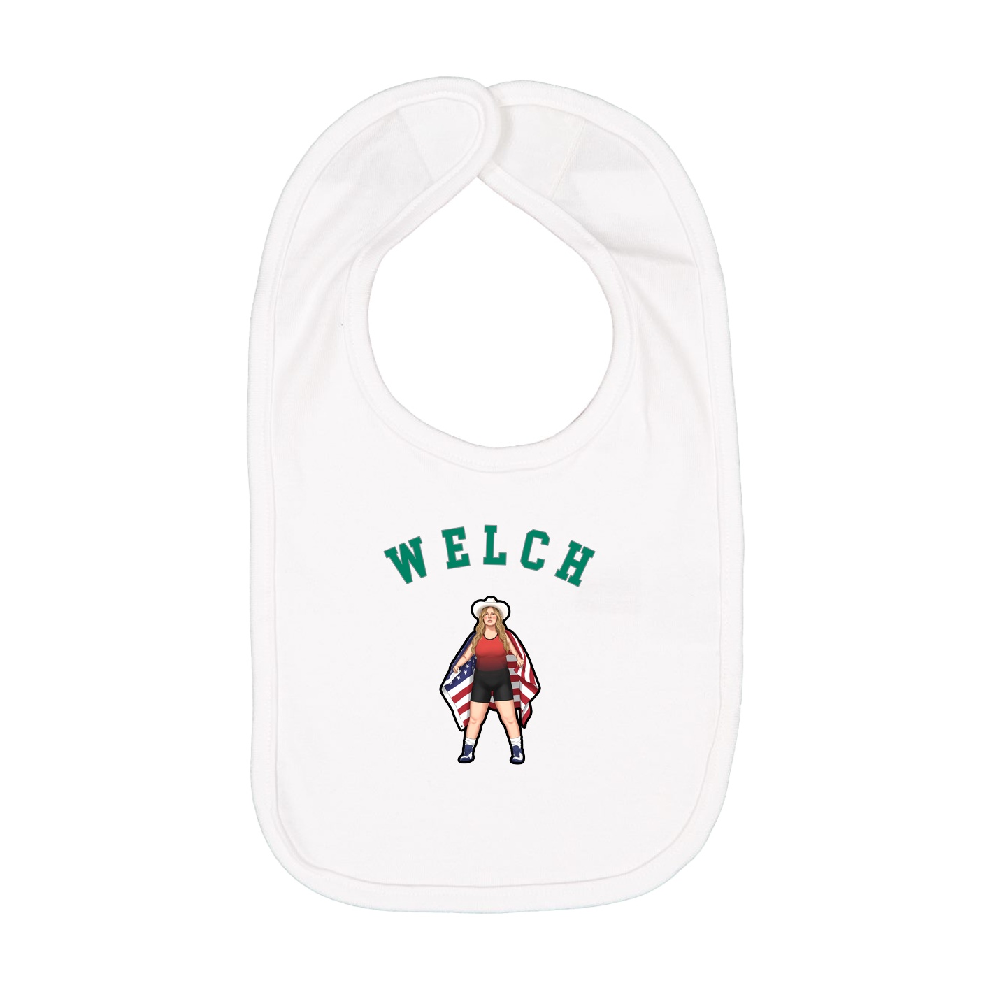 Infant Bib — Shirsey Arch in White