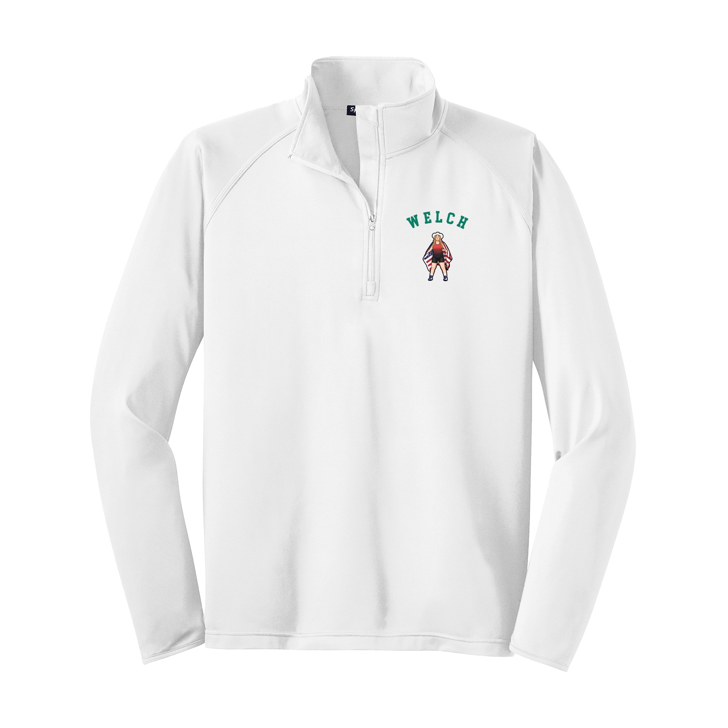 Q-Zip Pullover — Shirsey Arch in White