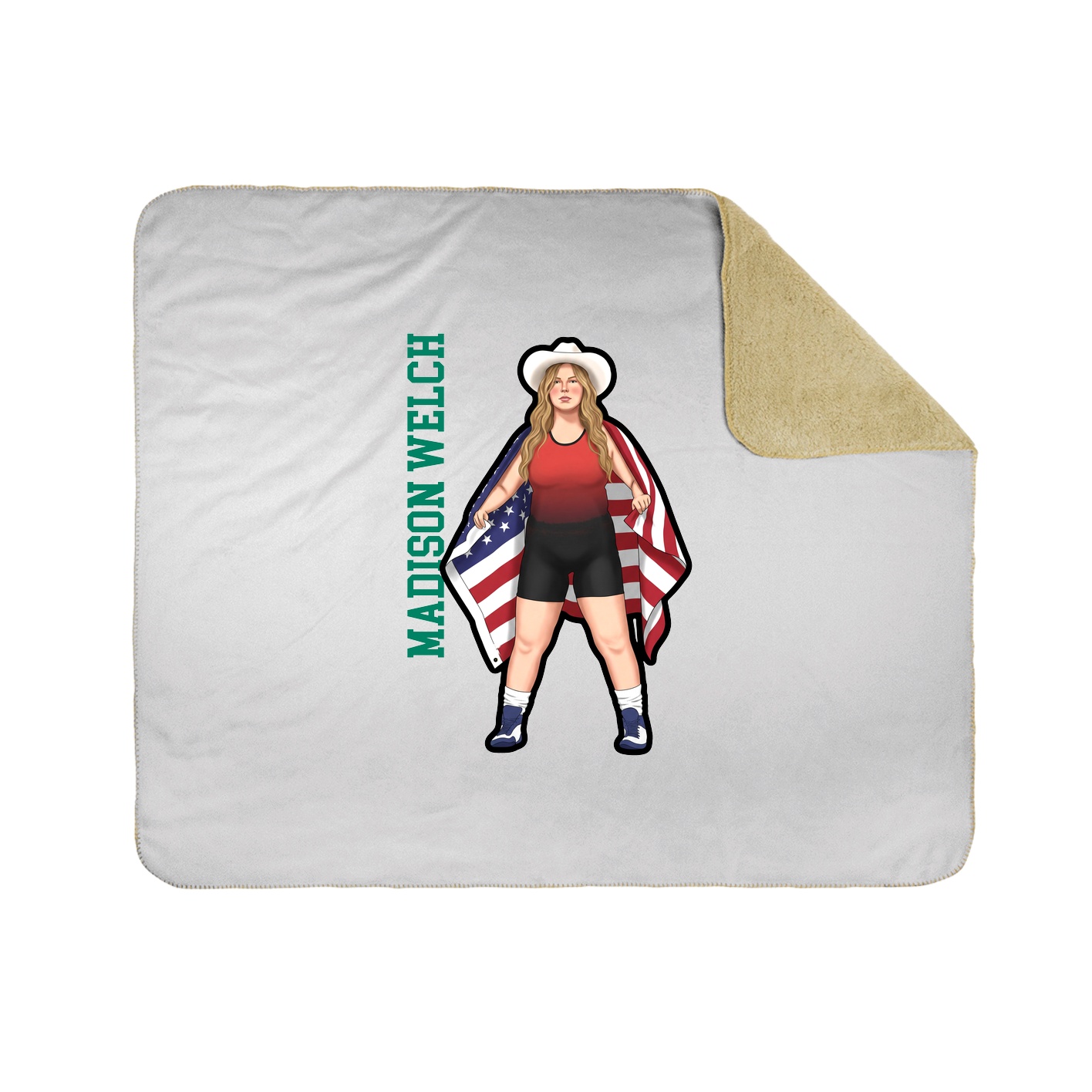 Throw Blanket — Name Vertical in White