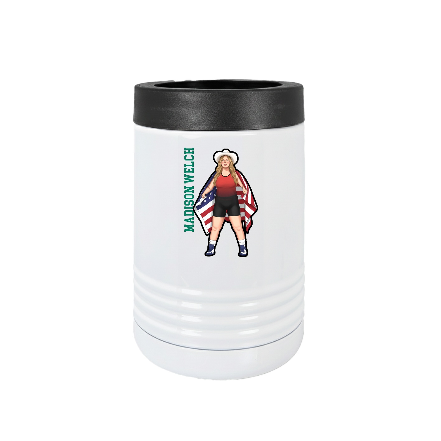 Beverage Holder — Name Vertical in White