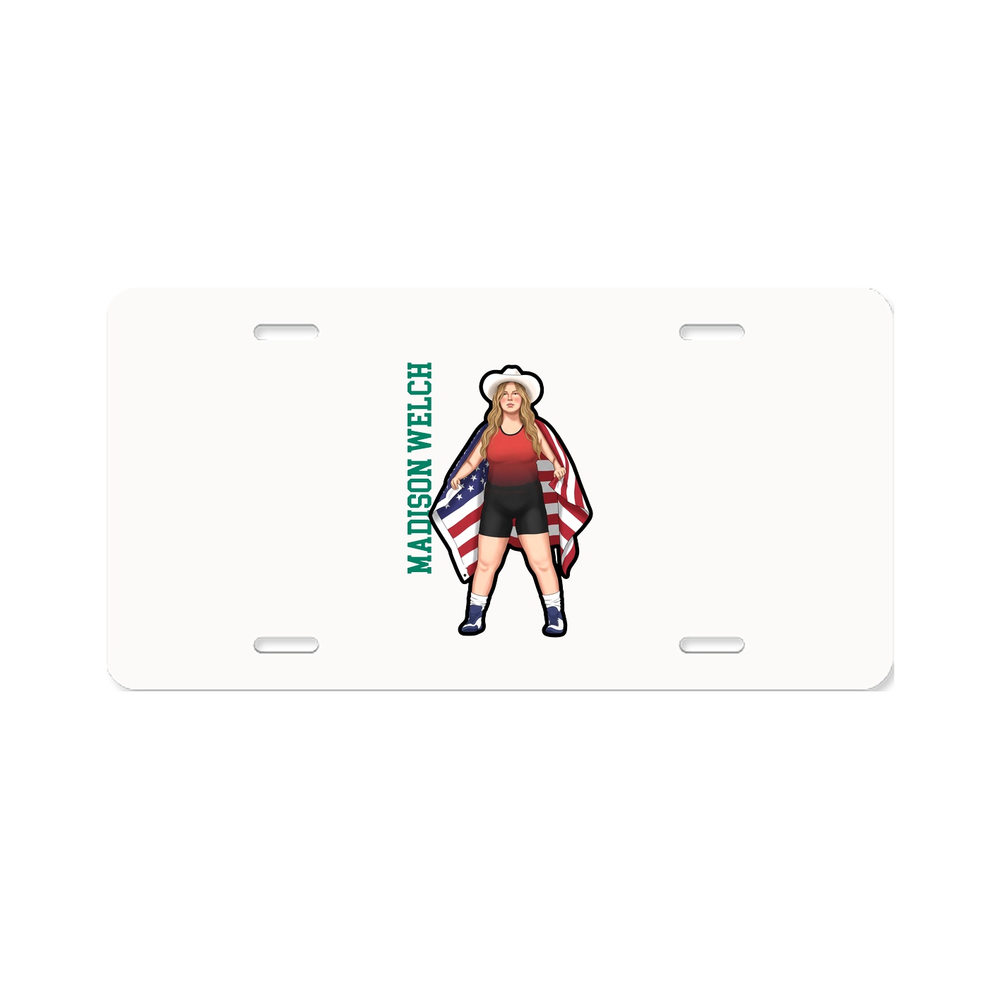 License Plate — Name Vertical in Classic