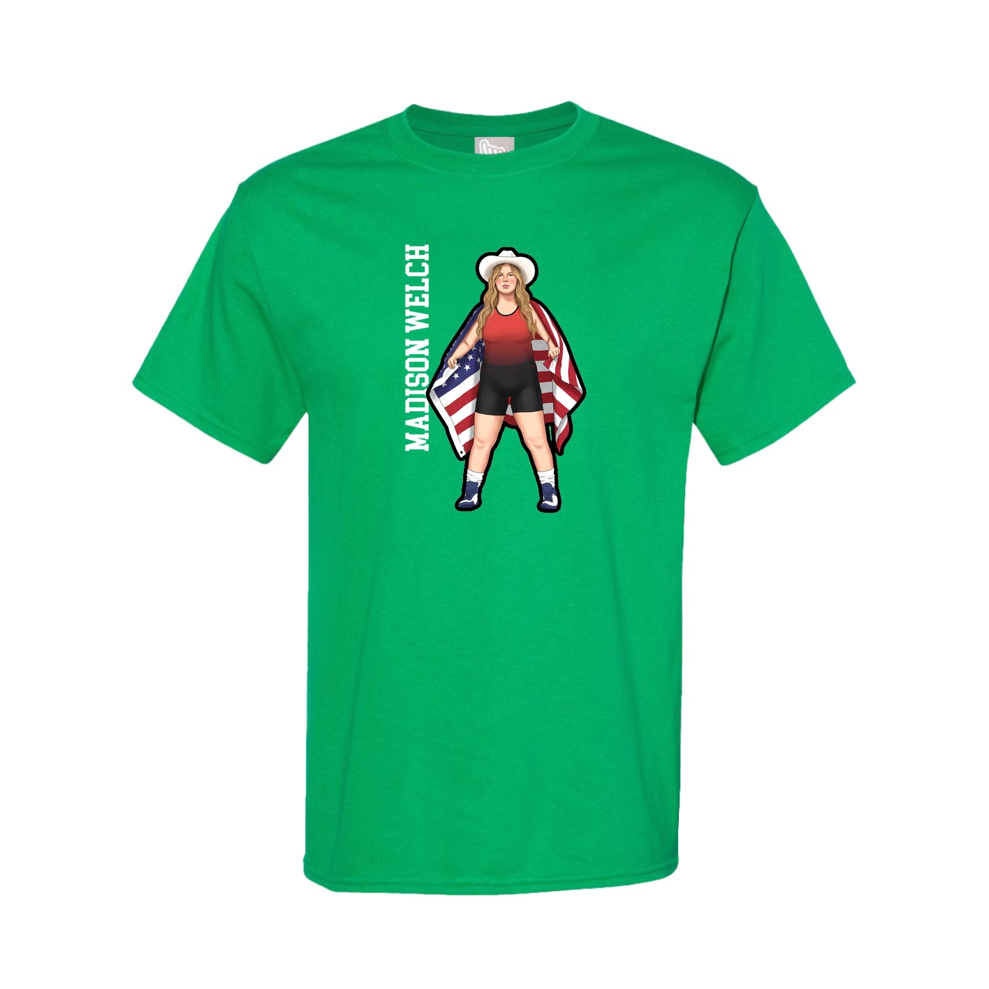 Tee — Name Vertical in Green