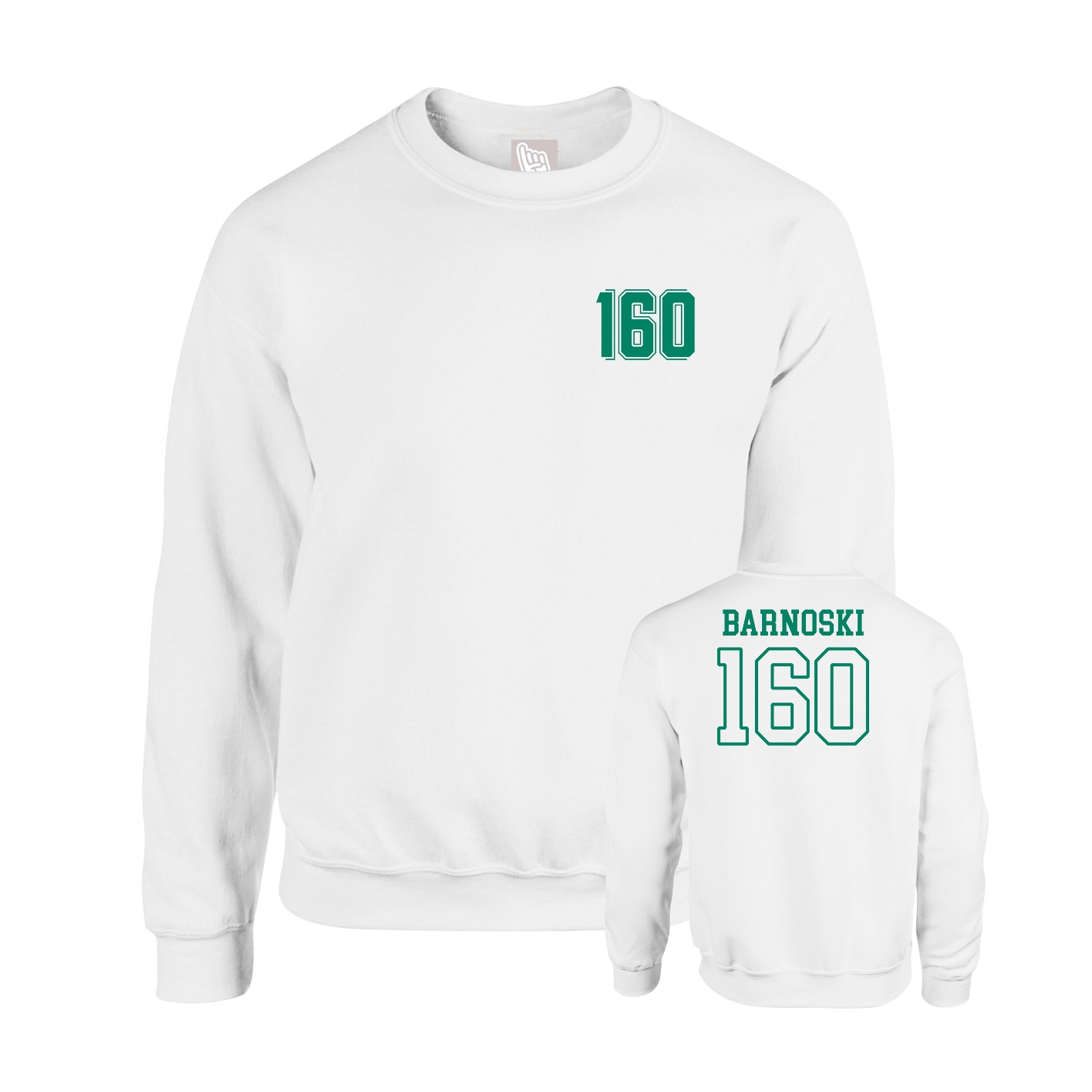 Fleece Crew — Chest Back in White
