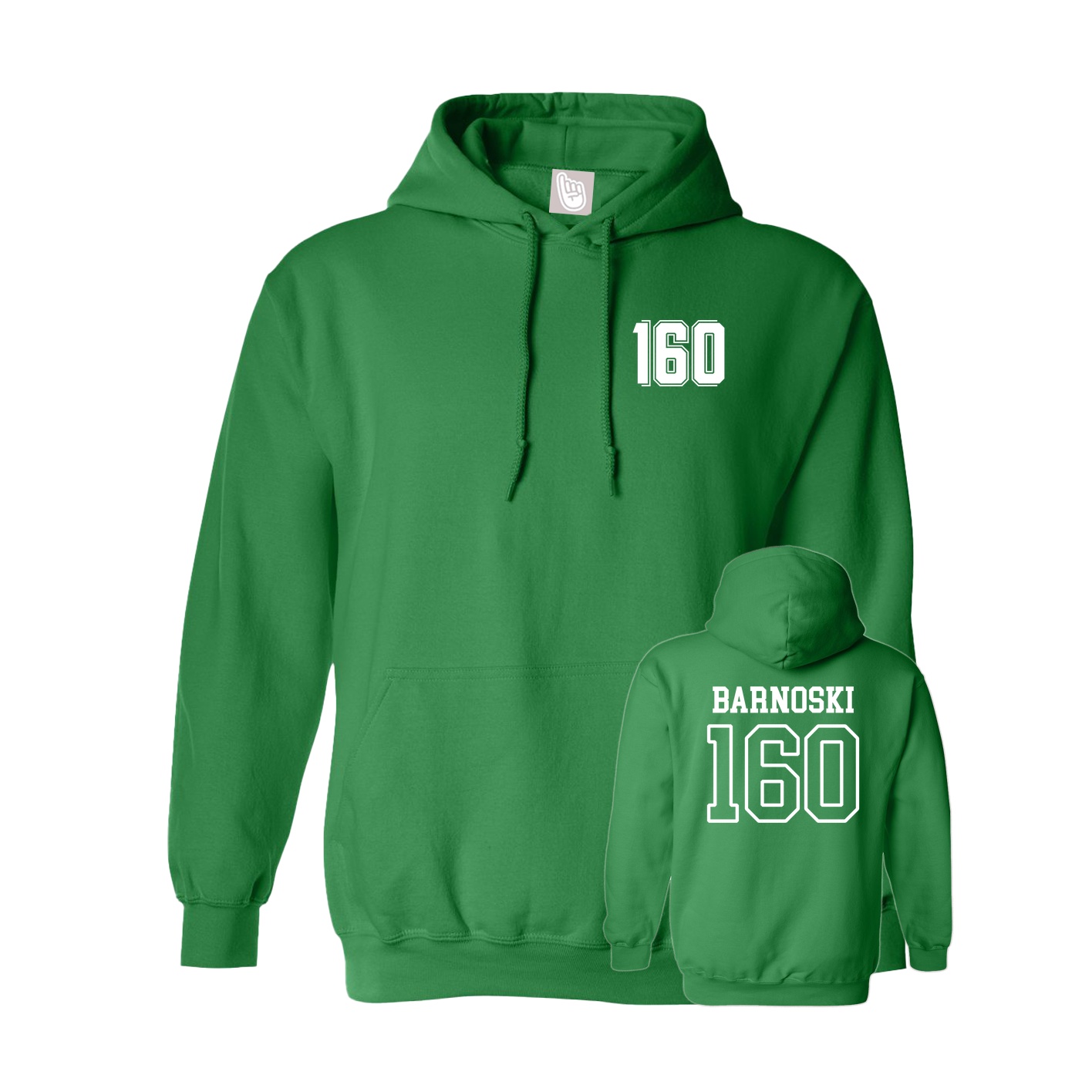 Youth Hoodie — Chest Back in Green