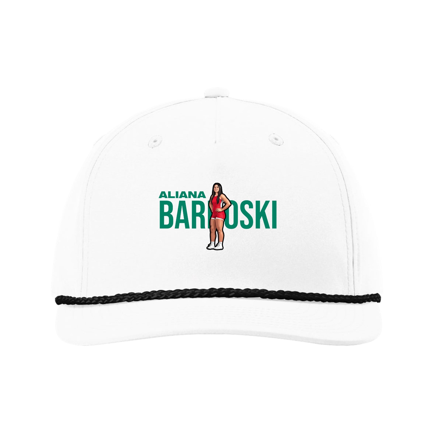Five-Panel Classic Rope Cap — Player Name in White