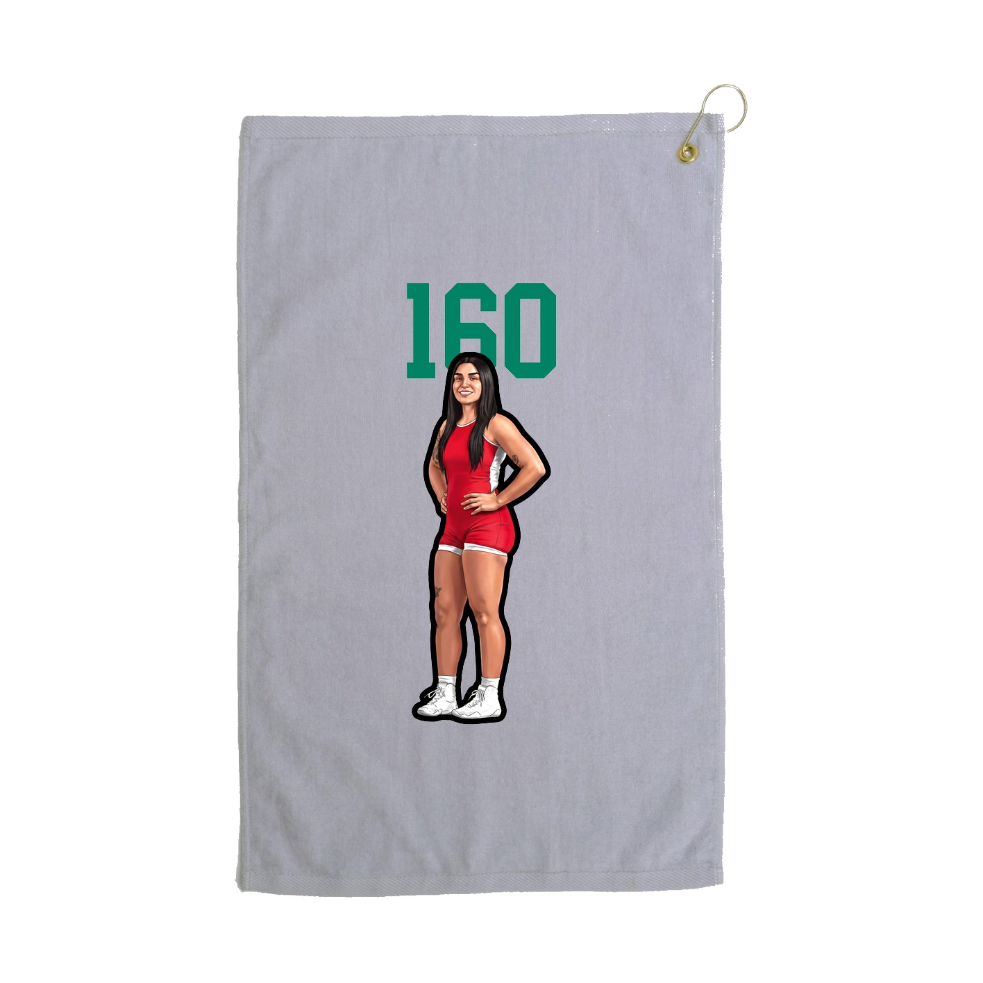 Golf Towel — Number Top in Grey
