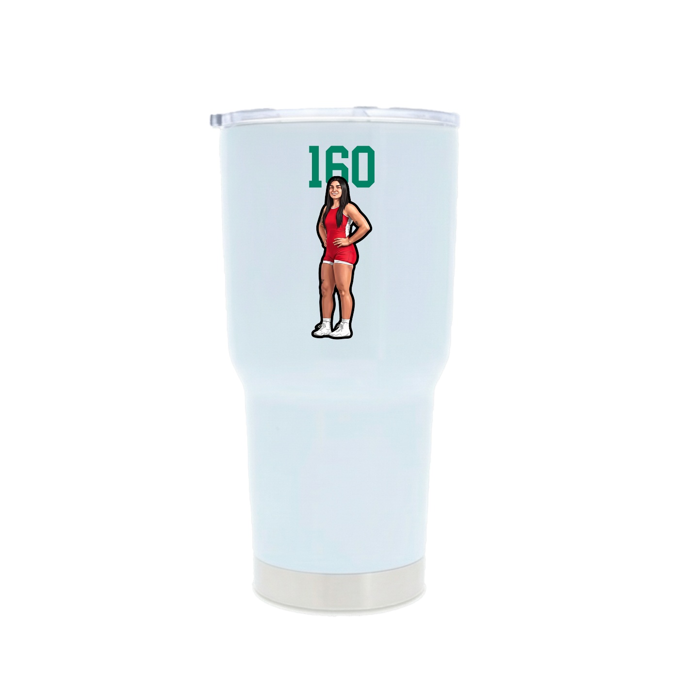 30oz Stainless Steel Tumbler — Number Top in White