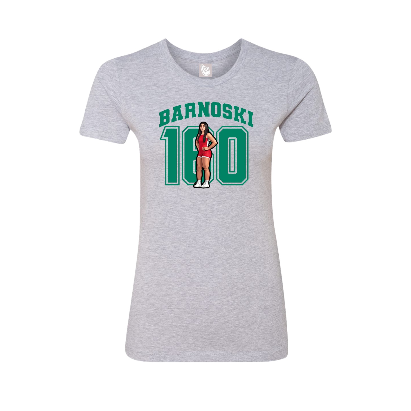 Fitted Women's Tee — Number in Grey