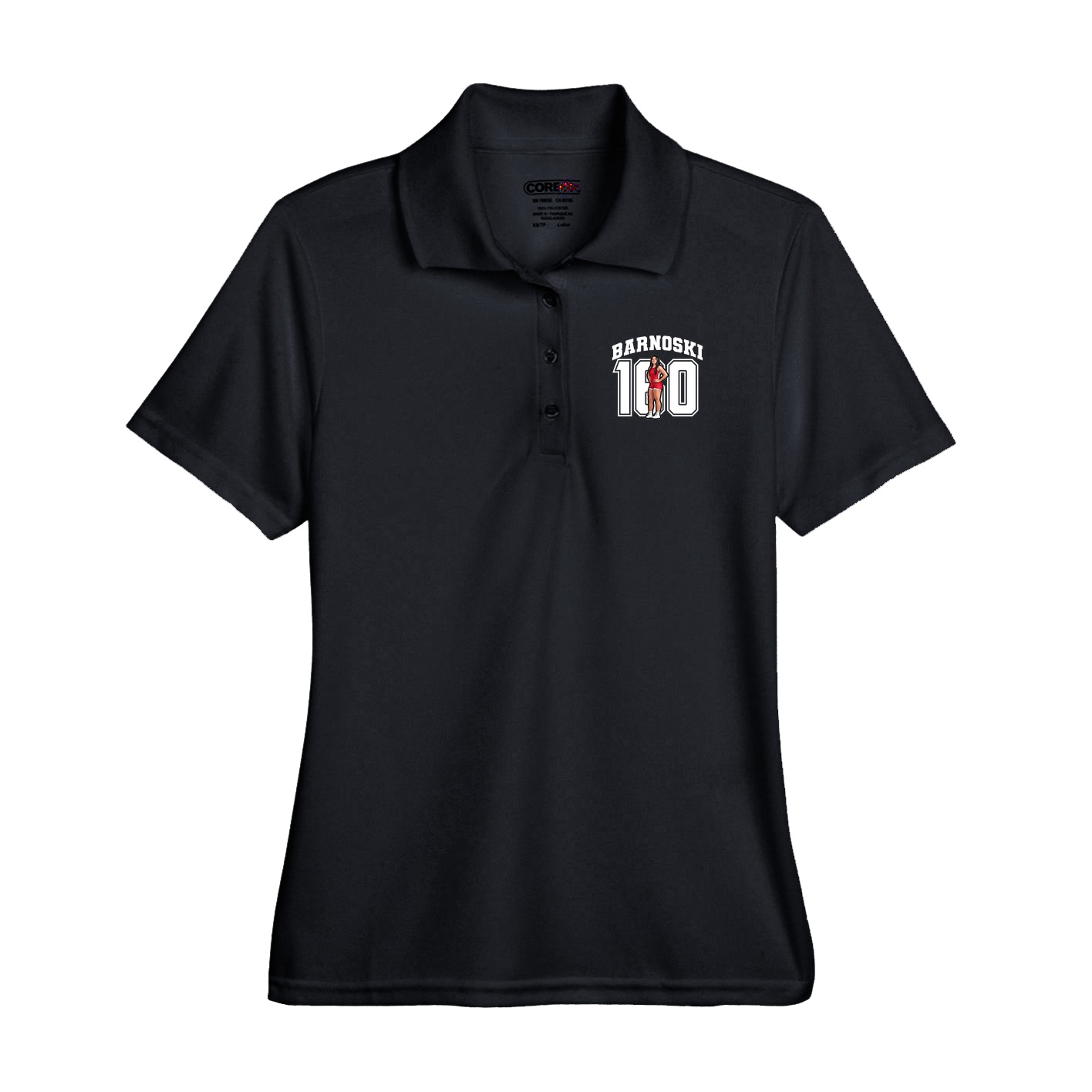 Performance Polo — Number in Black