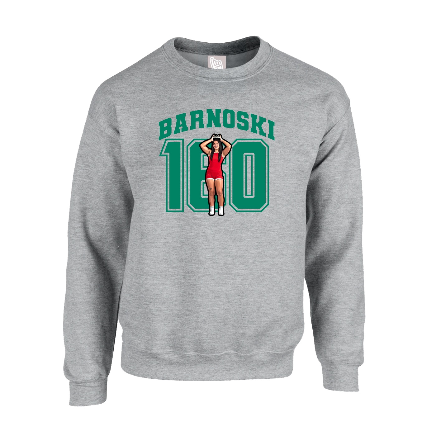 Fleece Crew — Number in Grey