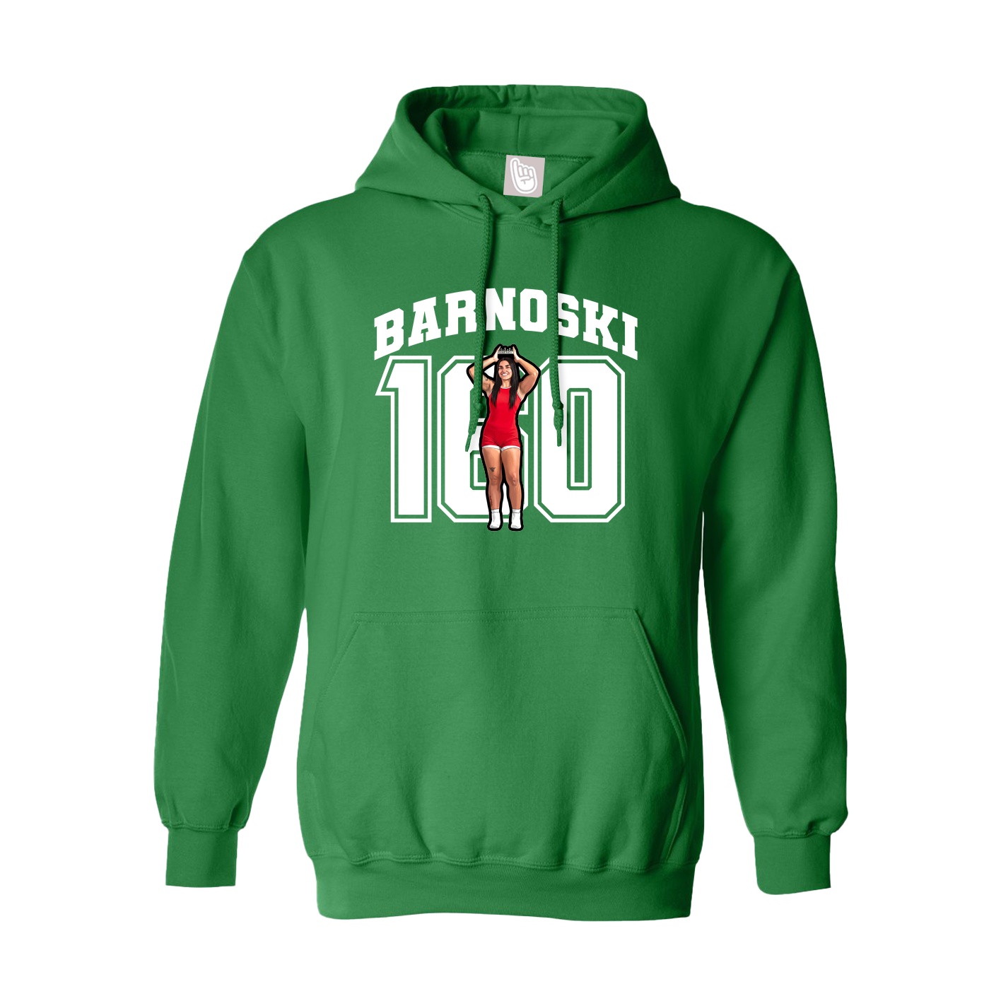 Youth Hoodie — Number in Green