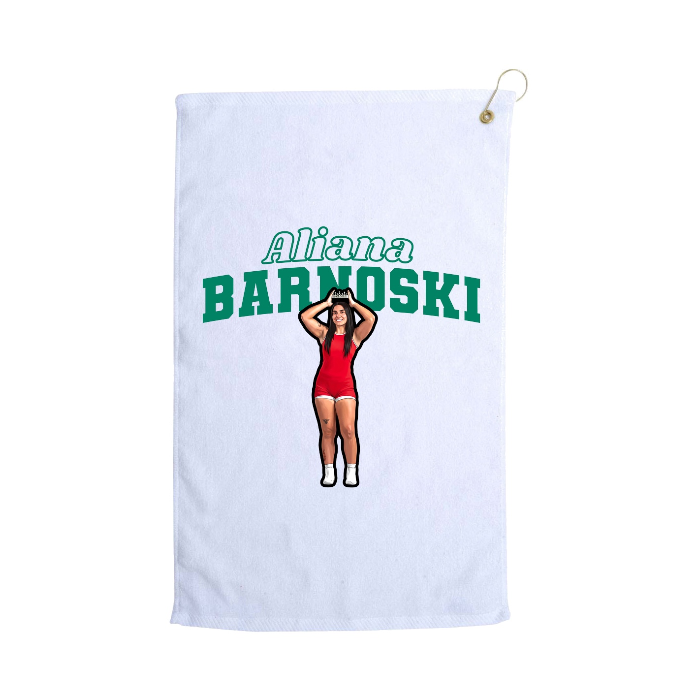 Golf Towel — Name Arch in White