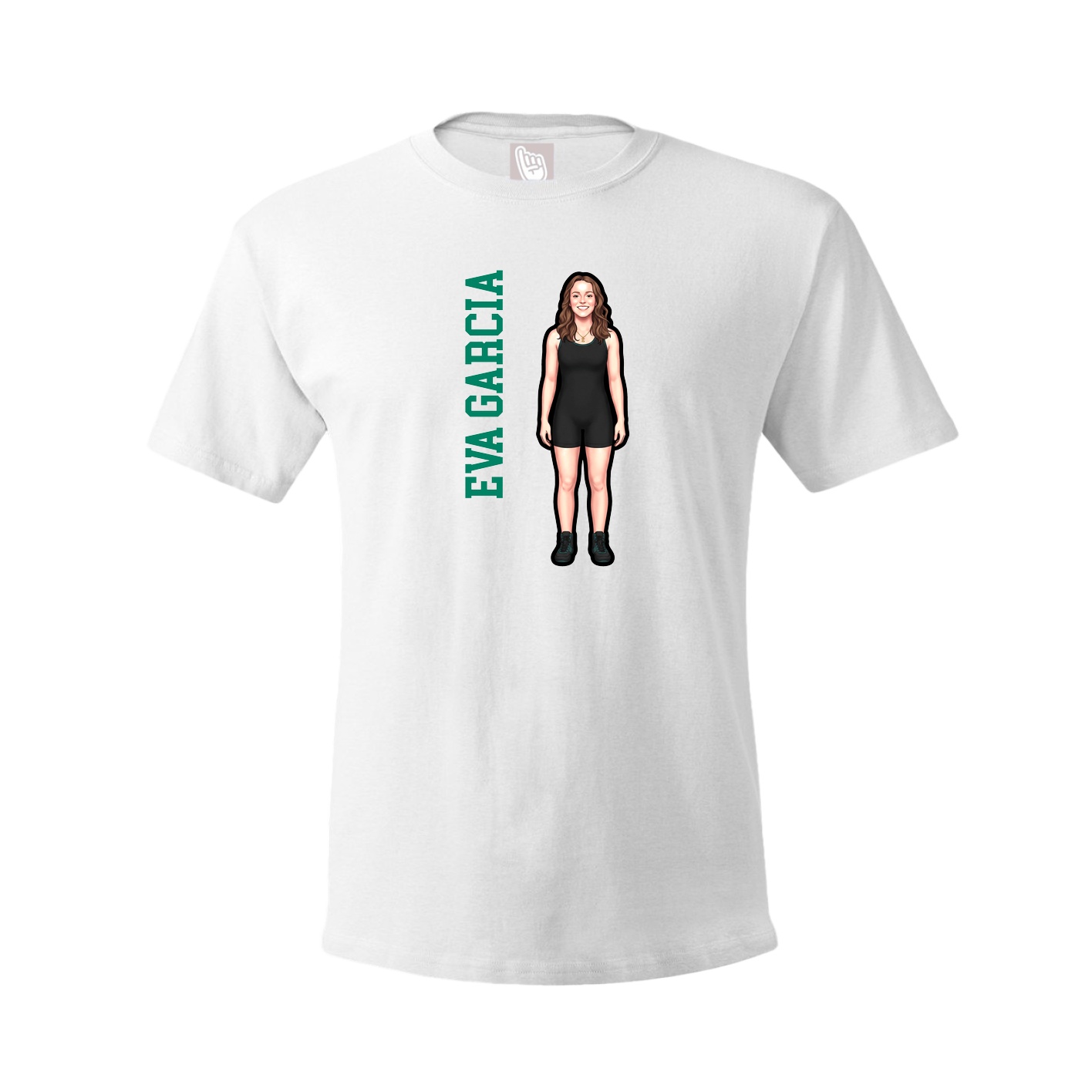 Youth Tee — Name Vertical in White