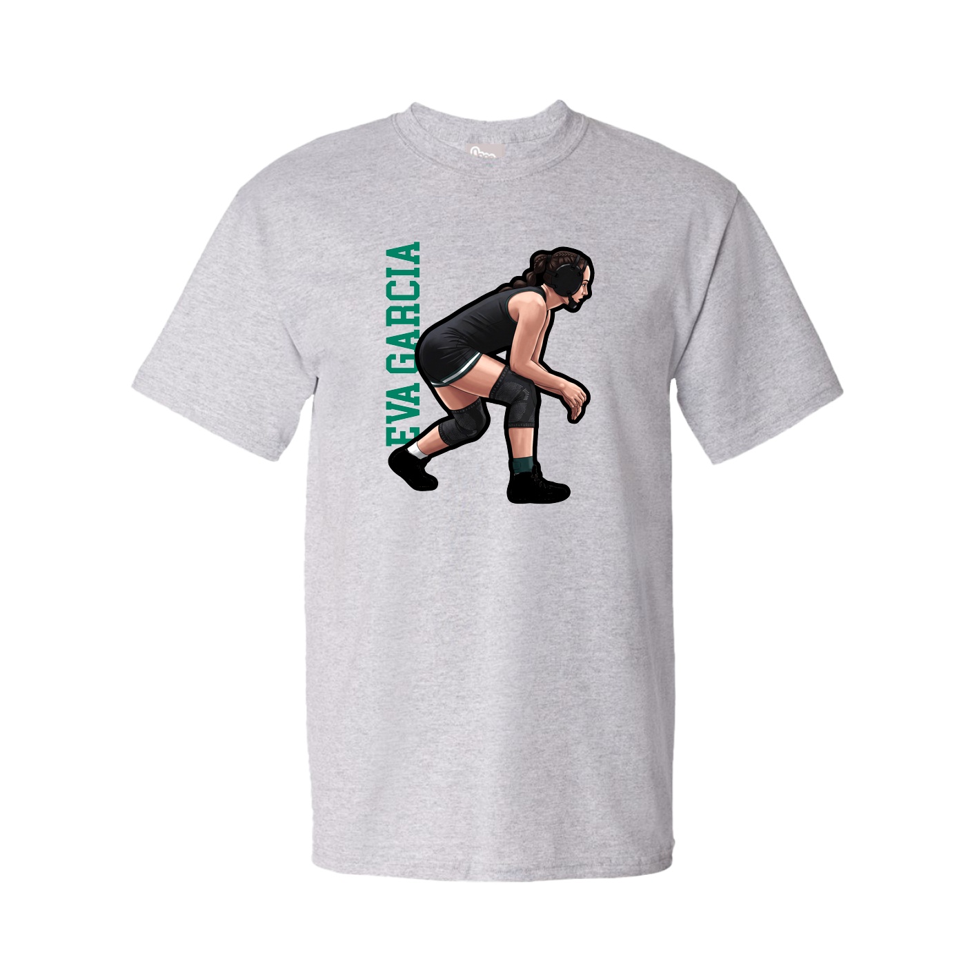 Youth Tee — Name Vertical in Grey