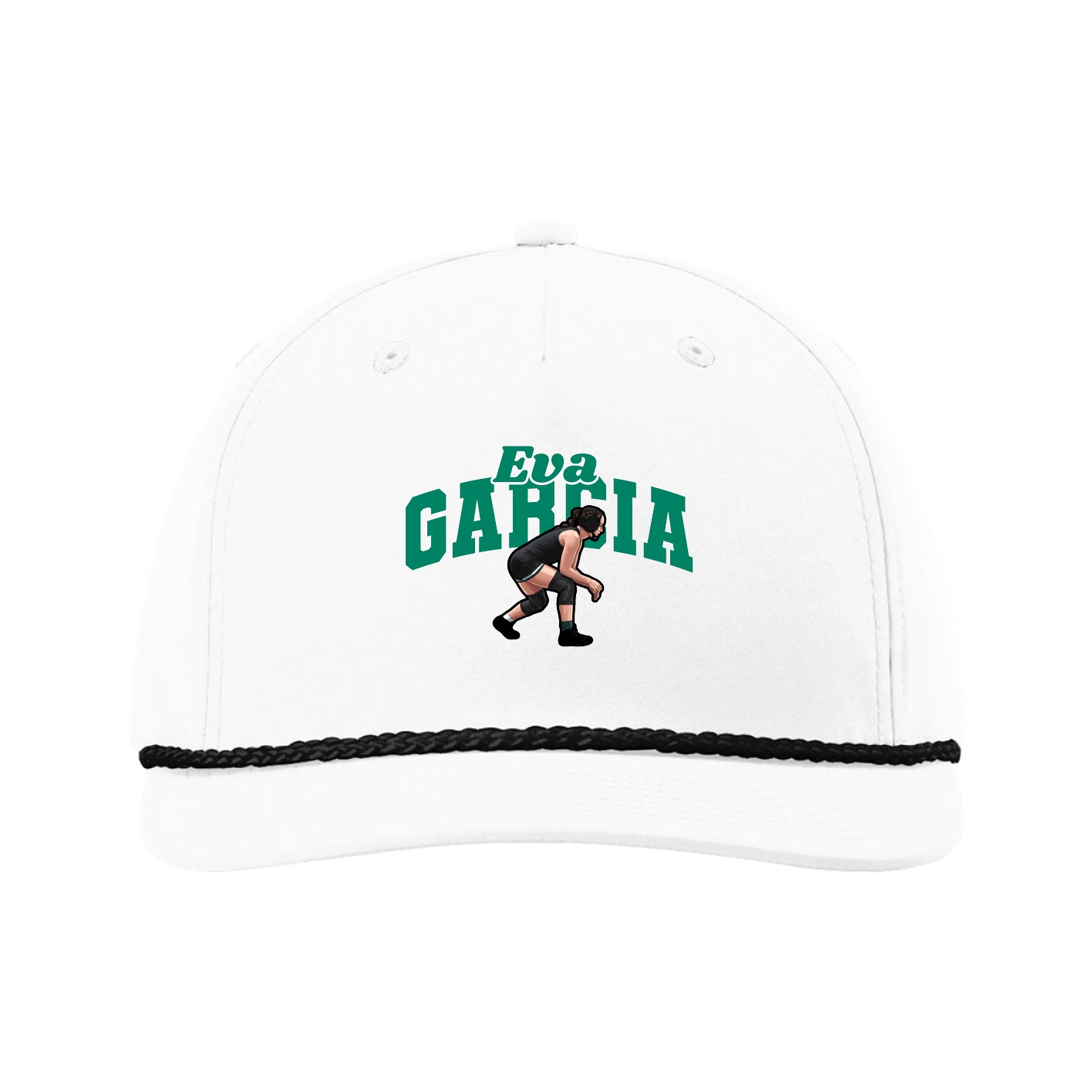 Five-Panel Classic Rope Cap — Signature Arch in White