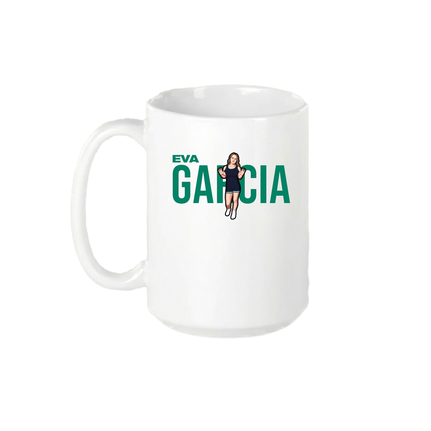 15oz Coffee Mug — Player Name in White
