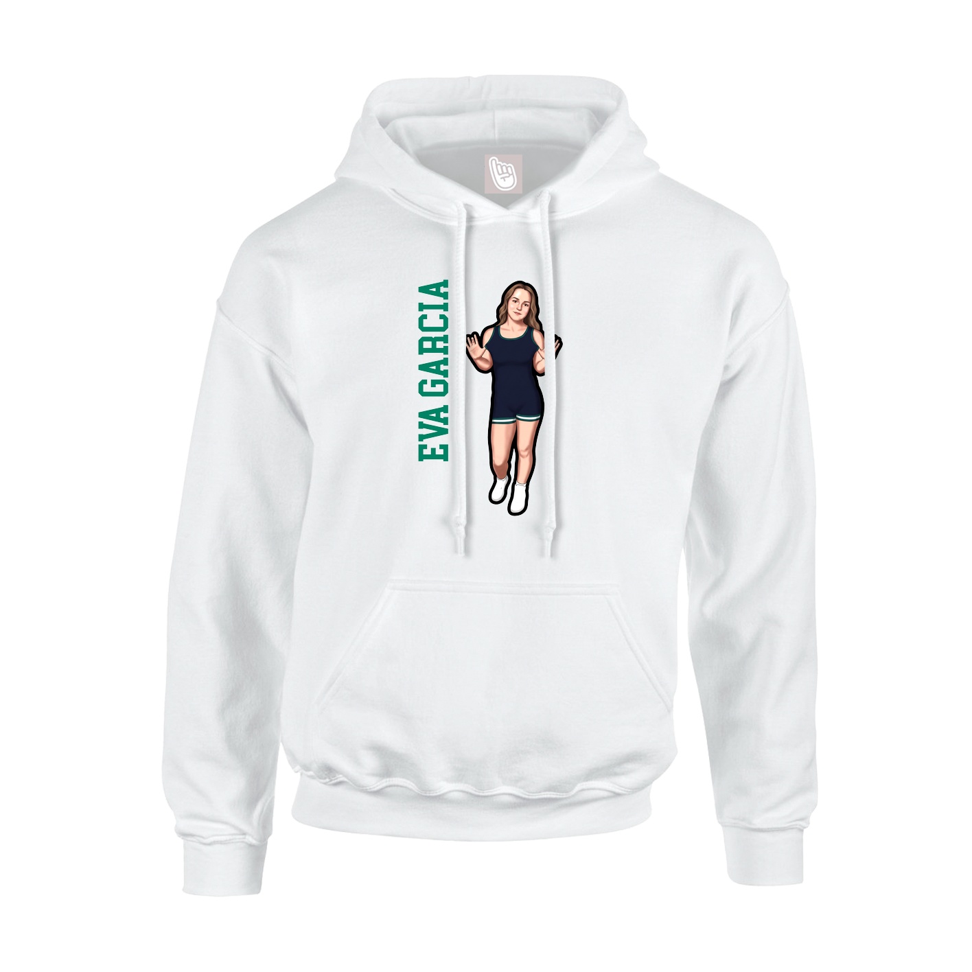 Hoodie — Name Vertical in White