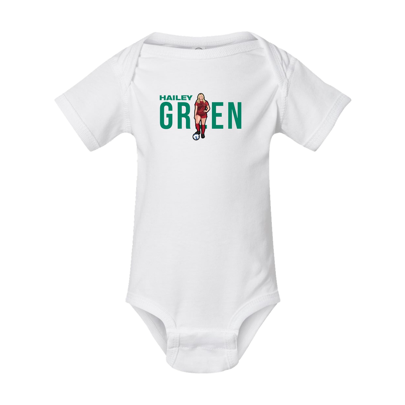 Baby Onesie — Player Name in White