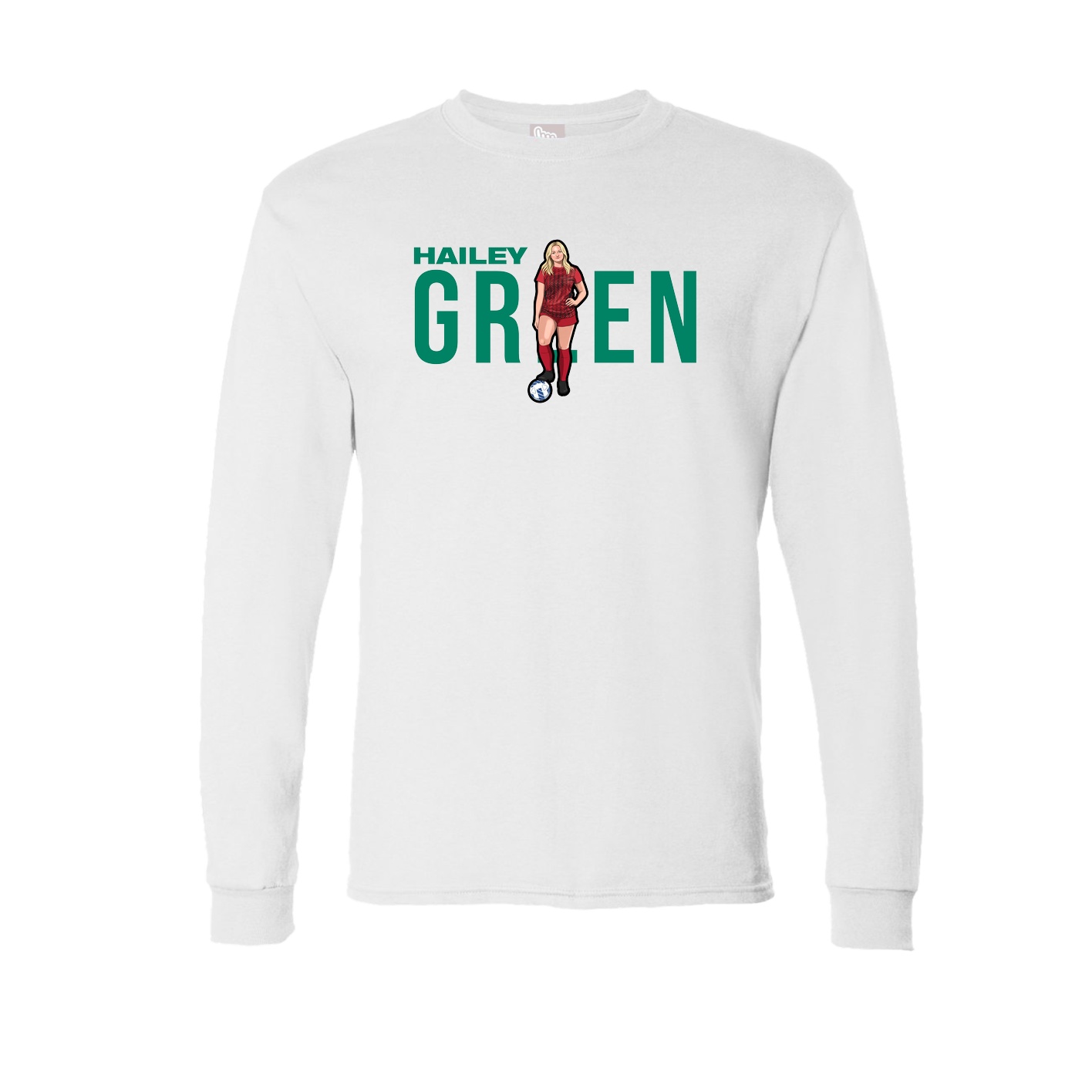 Long Sleeve Tee — Player Name in White