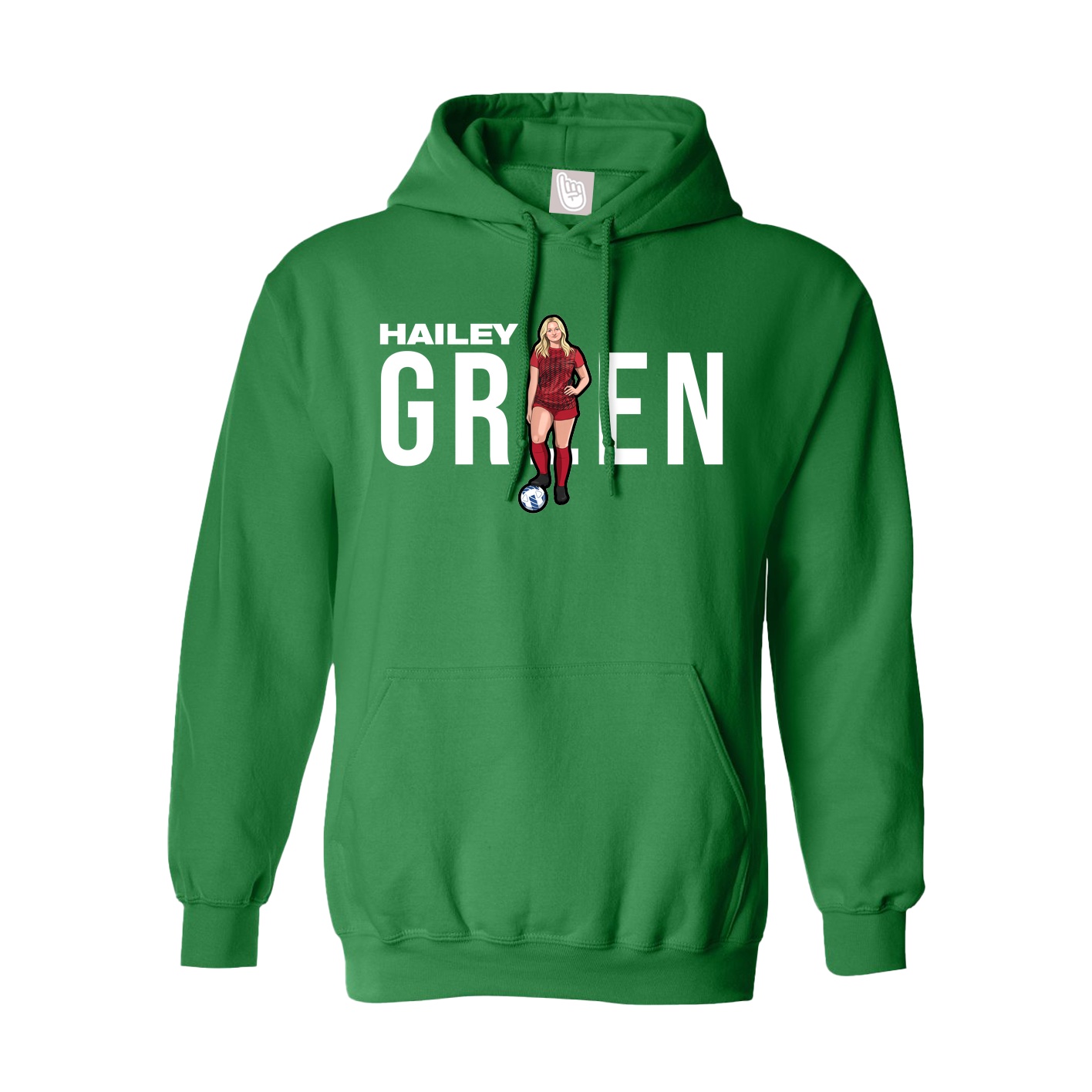 Hoodie — Player Name in Green