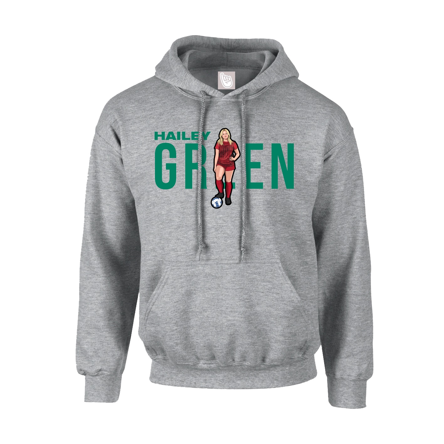 Youth Hoodie — Player Name in Grey
